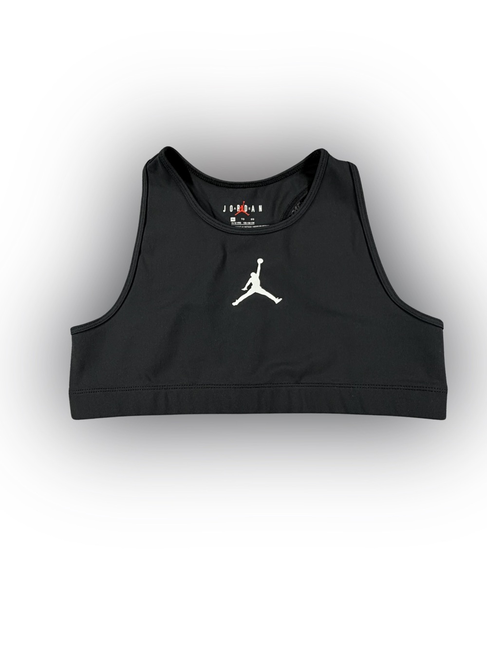 Girl’s Kid’s Jordan Black Sports Bra with Red Jumpman Logo Size XL